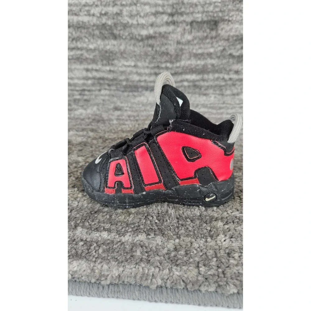 Nike Air More Uptempo Baby Sneakers Red Black‎ White Shoes 6C